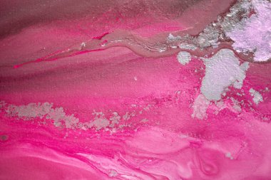 Şeffaf kırmızı akrilik renklerle yapılmış yaratıcı soyut sanat eserleri. Moda duvar kâğıdı. Soyut resim, duvar kağıtları, posterler ve web siteleri için arka plan olarak kullanılabilir.