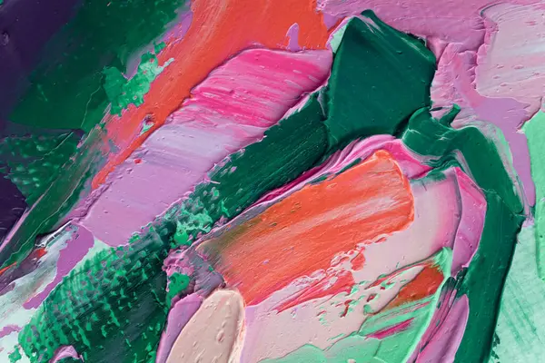 Doplňkové Barvy Detailní Záběr Abstraktní Hrubé Barevné Malířské Textury Olejovým — Stock fotografie