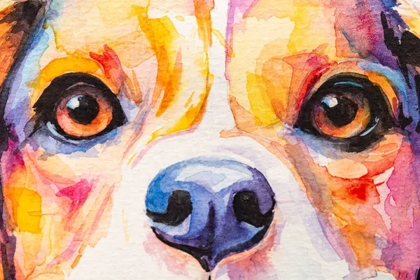 Illustration Portrait of Beagle. Cute dog isolated on white background. watercolor dog faces, colorfull dog portrait isolated on white background. dog paint splash icons.