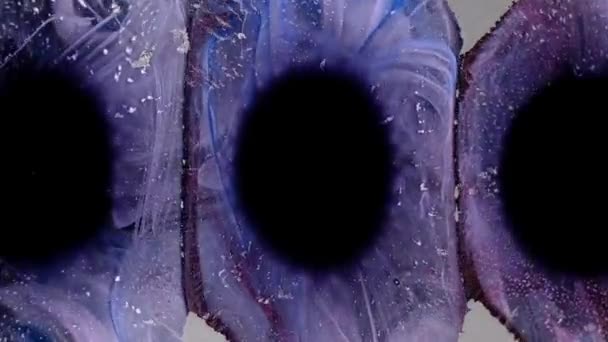 グリッター流体抽象的な背景 銀色光る輝く穀物塵の霧の質液体のペンキのスプラッシュの動き インク塗料の変色の爆発 — ストック動画