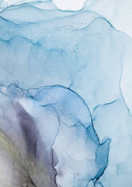 Mavi ve altın rengi alkol mürekkebi. Moda, mermer girdapları ya da agat dalgalarını içerir. Soyut resim, duvar kağıtları, posterler, kartlar, davetiyeler, web siteleri için moda arka plan.