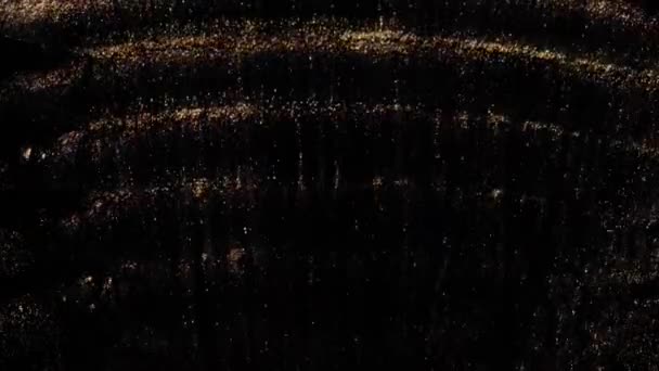 Чорна Хвиляста Поверхня Якій Тече Золоте Чорнило Відмінний Фон Веб — стокове відео