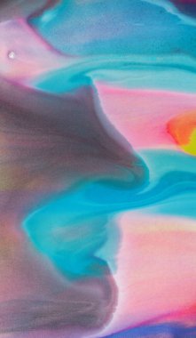 Soyut pastel mermer arka plan, mavi, sarı ve pembe renkli girdaplar. Lüks sıvı grunge malzemesi dalgası, zarif duvar kağıdı tasarımı.