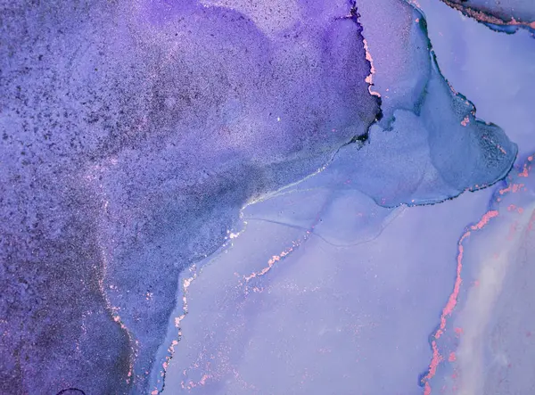 stock image Rich shades of blue and purple blend seamlessly, forming abstract patterns that evoke a sense of tranquility and artistic expression, showcasing fluid art techniques.