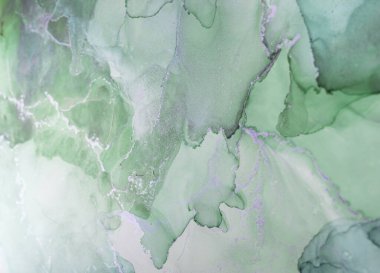 Delicate shades of green blend harmoniously, creating an abstract composition with fluid textures. This artwork evokes calmness and natures beauty through gentle swirls. clipart