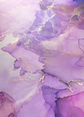 This artwork showcases a mesmerizing blend of soft purple tones with shimmering gold accents, capturing the fluidity and elegance of abstract artistry. clipart