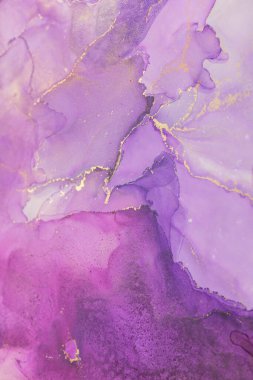 This beautiful artwork showcases stunning shades of purple, merging seamlessly with gold accents, creating a tranquil and sophisticated atmosphere. clipart