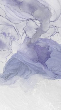 This alcohol ink abstract artwork features flowing shapes and rich textures, blending shades of lavender with subtle white. clipart