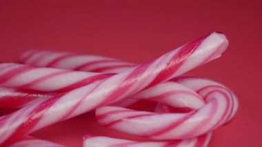 Candy Cane stüdyoda kırmızı arka planda
