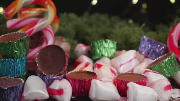 Primer Plano Caramelo Navidad — Vídeos de Stock