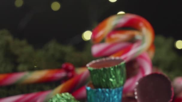 Sweet Christmas Treats Candy Canes — Stock Video
