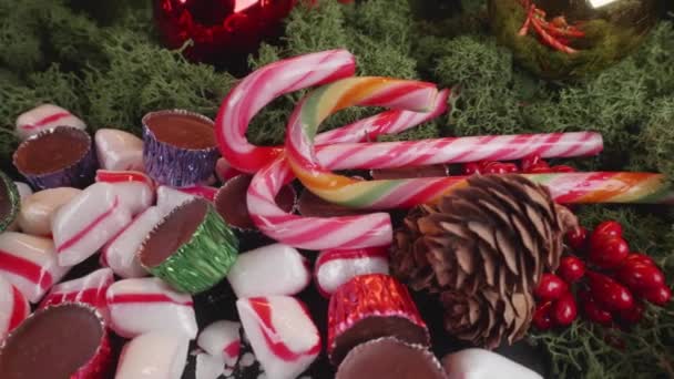 Colorido Caramelo Navidad Chocolate — Vídeos de Stock