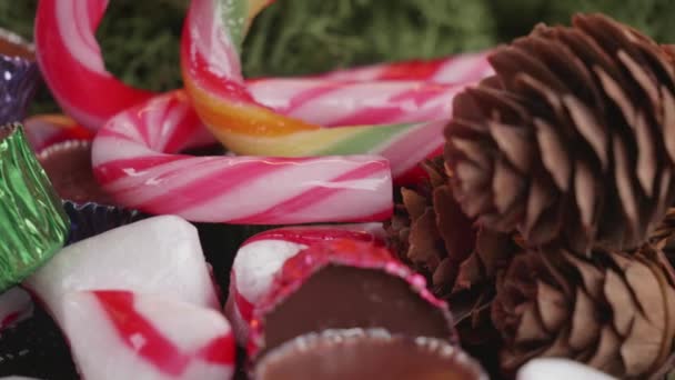 Delicioso Bastón Caramelo Navidad Chocolate — Vídeos de Stock