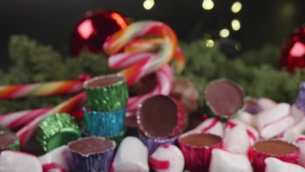 Different Types Christmas Sweets — Stock Video