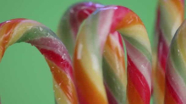 Rainbow Colorido Candy Canes Para Natal Filmagem De Stock