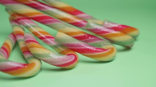 Rainbow Colorido Candy Canes Para Natal Filmagem De Stock Royalty-Free