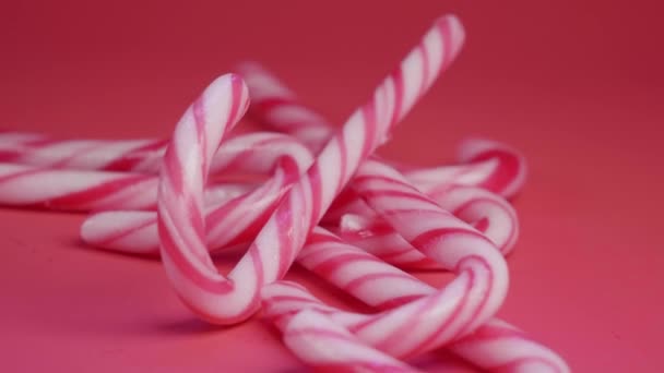 Sweet Pink Candy Canes Christmas — Stock Video