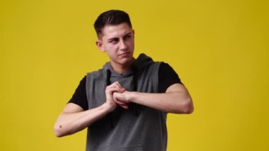 4k slow motion video of one man getting ready for punching someone. Concept of emotions.