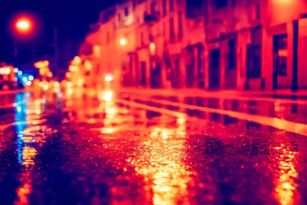 Gece Işıkları Yağmur Bokeh Fişekler Yansımalar Boyutlu Yüksek Kalite Illüstrasyon — Stok fotoğraf