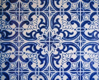 Geleneksel karmaşık Portekiz dekoratif fayanslarının desen görüntüsü azulejos