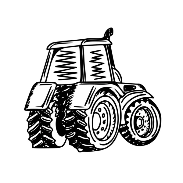 Tractor Mano Dibujar Ilustración Vector Boceto — Vector de stock
