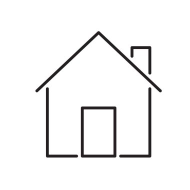 Beyaz arkaplanda ev satırı simgesi. Düzenlenebilir vuruş