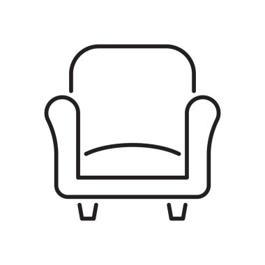 Koltuk çizgisi simgesi beyaz arkaplanda. Düzenlenebilir vuruş