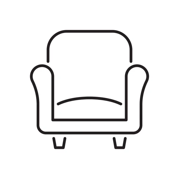 Значок Линии Кресла Белом Фоне Штрих Таблице — стоковый вектор