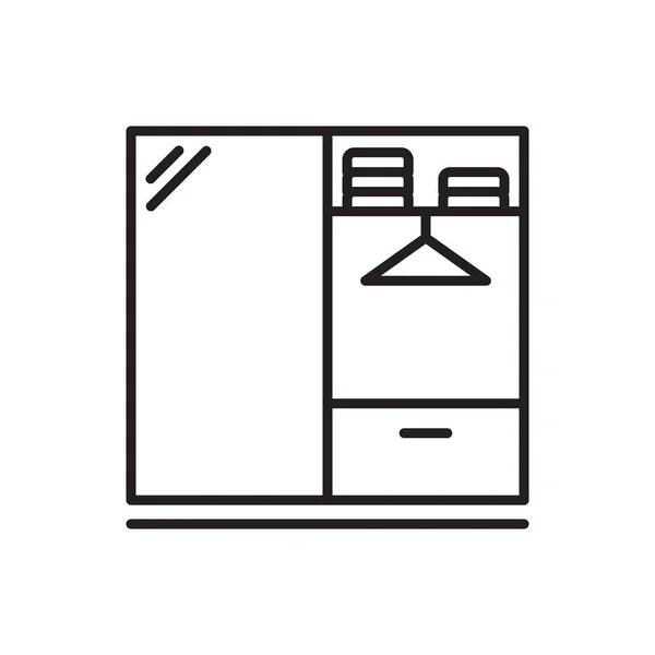 Шкаф Значок Замкнутой Линии Изменяемый Штрих — стоковый вектор