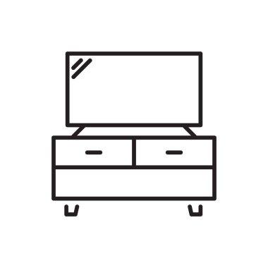 Televizyon mobilyaları dolabı ikonu. Düzenlenebilir vuruş