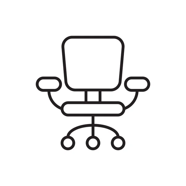 stock vector Office chair line icon on white. Editable stroke