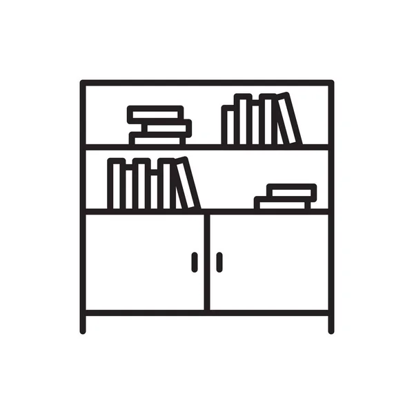 白の家具本棚ラインのアイコン 編集可能なストローク — ストックベクタ