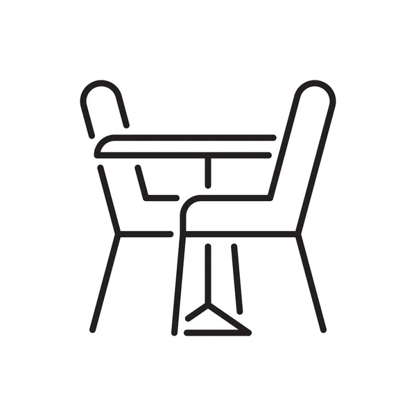 Ikona Linky Stolních Židlí Bílém Upravitelný Tah — Stockový vektor