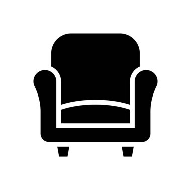 Kol koltuğu siyah simgesi beyaz arkaplanda