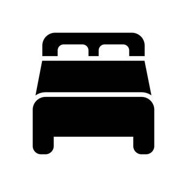 Beyaz arkaplanda yatak siyahı simgesi