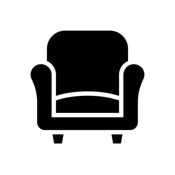 Armchair Black Icon White Background — Stock Vector