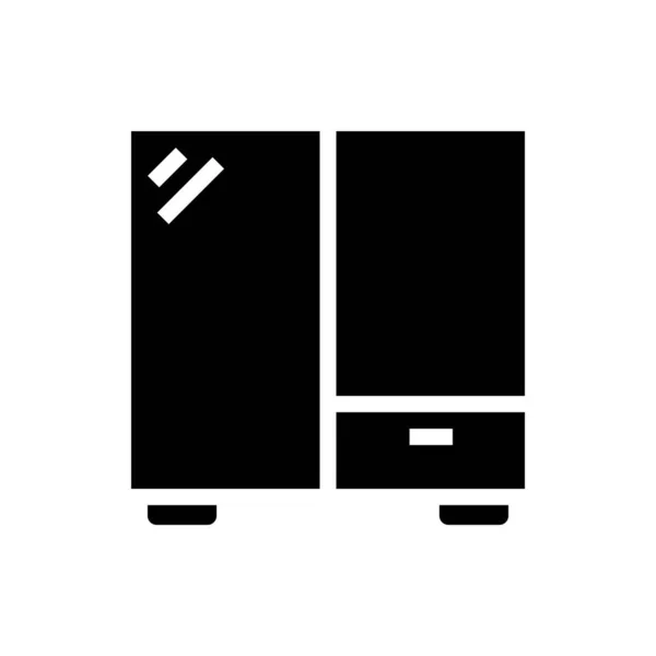 Armoire Icône Noire Sur Fond Blanc — Image vectorielle
