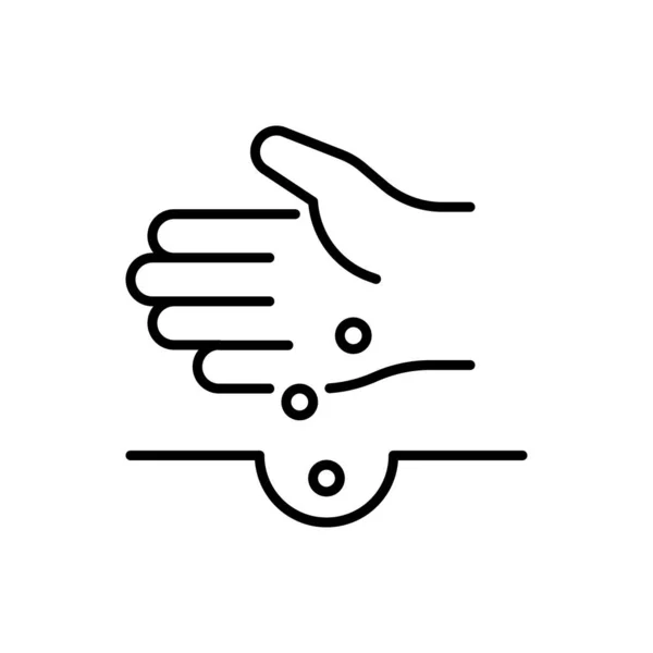 Hand Mit Samen Linie Symbol Essbarer Schlaganfall — Stockvektor