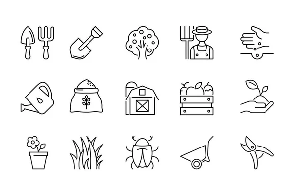 Gardening Line Icons Editable Stroke Royalty Free Stock Illustrations