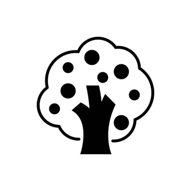 Beyaz arkaplanda meyve ağacı simgesi