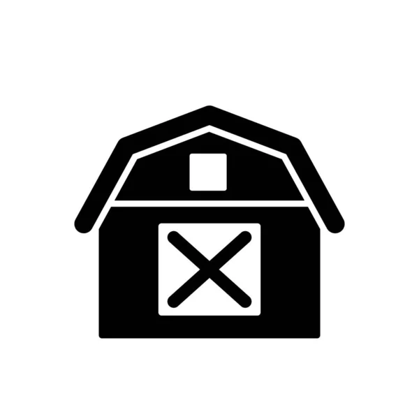 Bauernhaus Schwarzes Glyphen Symbol Auf Weißem Hintergrund — Stockvektor