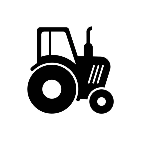 Tractor Icono Glifo Negro Sobre Fondo Blanco — Vector de stock