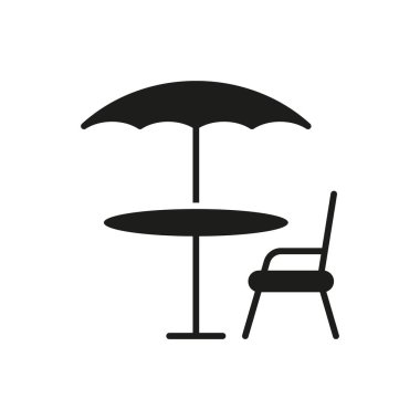 Beyaz arkaplanda teras simgesi simgesi