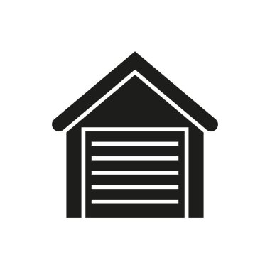 Beyaz arkaplanda garaj siyah simgesi