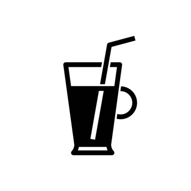 Beyaz arka planda cam simgede kahve.