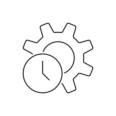 Saat çizgisi ikonlu dönüş takımları. Verimlilik kavramı