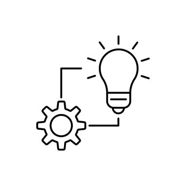 Ampul çizgisi simgesi olan çark. Yenilik kavramı