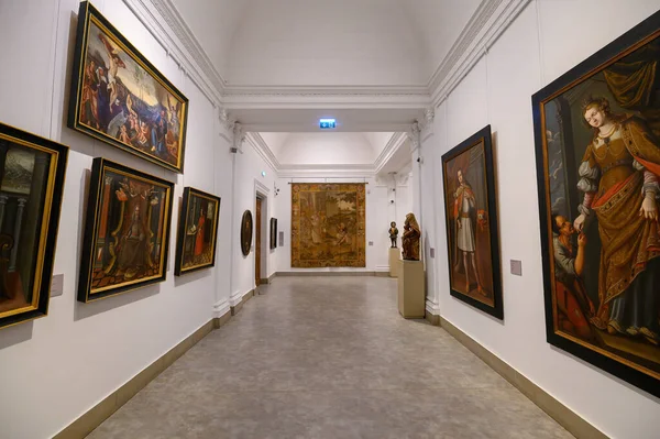 Будапешт Угорщина Інтер Музею Образотворчих Мистецтв Прекрасні Картини Скульптури — стокове фото