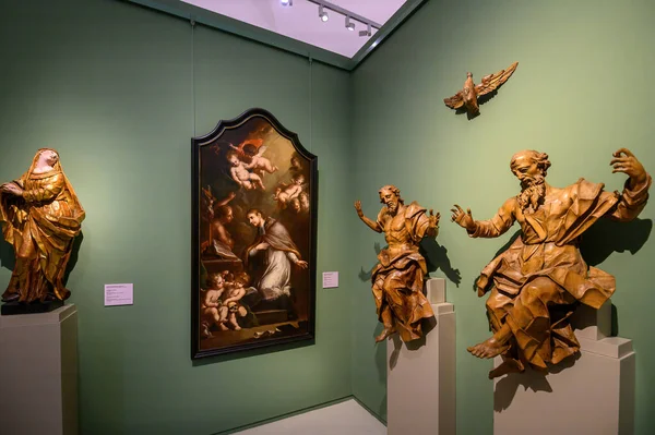 Будапешт Угорщина Інтер Музею Образотворчих Мистецтв Прекрасні Картини Скульптури — стокове фото