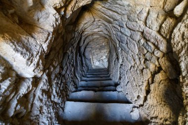 Bergama, İzmir, Türkiye 'deki Pergamon Antik Kent Harabeleri Akropolü